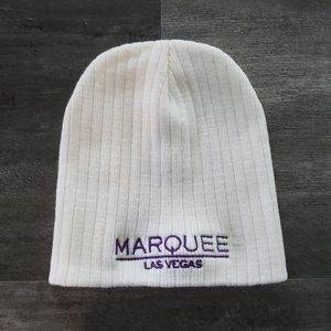White Purple Ribbed Marquee Classic Beanie